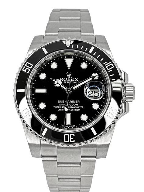 rolex submariner date black dial men's watch